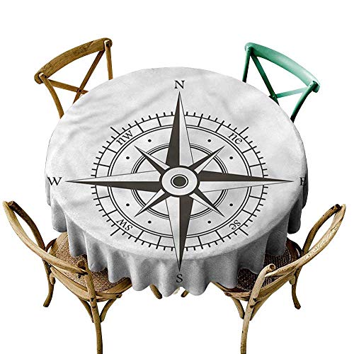 familytaste Compass,Outdoor Tablecloth Navigational Equipment Sea D 54" Round Tablecloth - Thumbnail 6