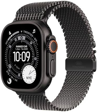 Apple Watch Ultra 3 [GPS + Cellular 49mm] Running & Multisport Smartwatch w/Rugged Titanium Case w/Black Titanium Milanese Loop - L. Satellite Communications, Advanced Health & Fitness Tracking