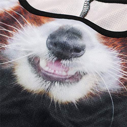 JIUSY 3D Animal Neck Gaiter Neck Warmer Windproof Face Mask Windproof Protection Cover for Ski Snowboard Snowmobile Cycling Motorcycle Riding Halloween Party Outdoor Men Women Red Panda