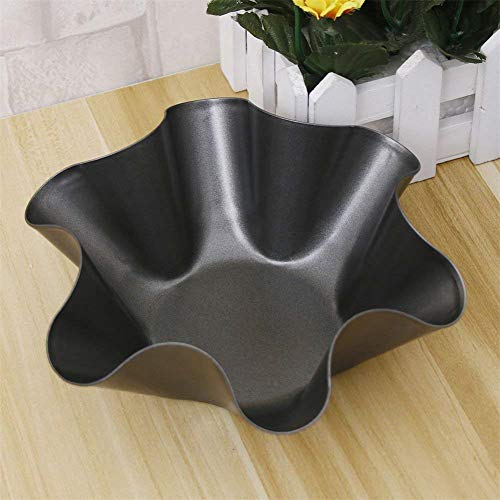 MQUPIN Set of 2/4/6/8 Non-Stick Fluted Tortilla Shell Pans Taco Salad Bowl Makers, Non-Stick Carbon Steel Baking Mold (4) - Thumbnail 6