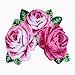 USTIDE Pink Rose Bath Mat Handmade Shower Rug Washable,Non Slip,Durable 31