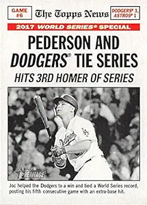 Joc Perderson baseball card 3rd Home Run World Series 2018 Topps Heritage #167 (Los Angeles Dodgers)