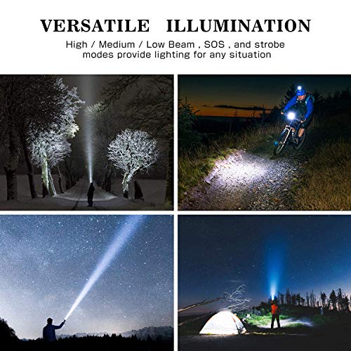 [Rechargeable] LED Tactical Flashlight, OxyLED Super Bright 900 Lumens CREE T6 LED Torch, 18650 Battery Included, IPX-6 Water Resistant, Zoomable, 5 Light Modes for Camping Hiking and Emergency Use - Thumbnail 3