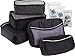 bago 8 Pcs Packing Cubes for Travel - 5 Travel Packing Cubes for Suitcases with 3 ZipLock Bags, Luggage Organizer Bags to Get Maximum Storage, Save Time & Effort to Pack (Black)