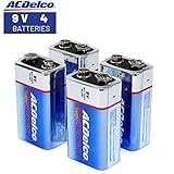 ACDelco 9 Volt Batteries, Super Alkaline Battery, 4 Count Pack