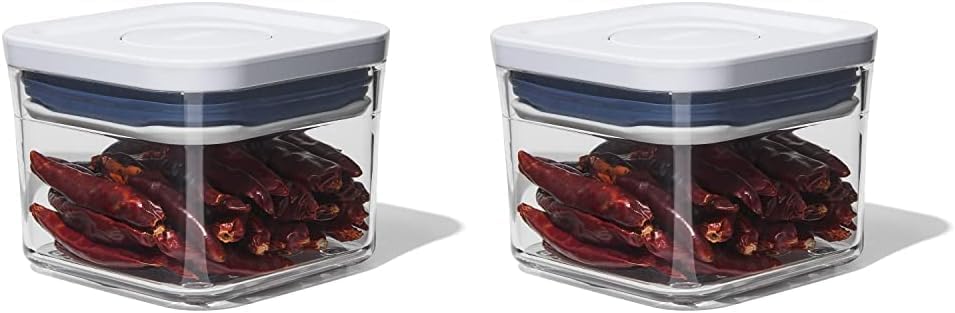 OXO Good Grips POP Container Small Square Mini 378 ml White (Pack of 2)