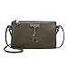 Clearance Sale! ZOMUSAR Women Fashion PU Leather Zipper Small Deer Splice Handbag Shoulder Shell Bag Shiny Crossbody Tote Bag (Army Green )