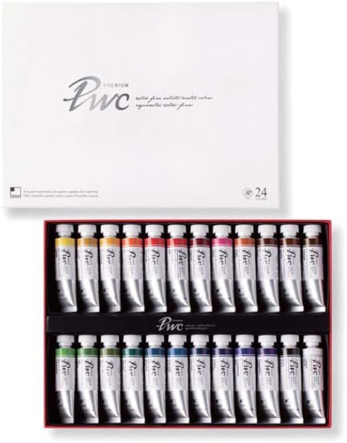 SWC Premium Professional Watercolor Paint Set 24 Colors 15ml Tube