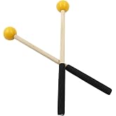 Bonsicoky 8 Inch Percussion Mallets, Yellow | Rubber Head and Handle, Wood Drum Mallets, For Xylophone, For Glockenspiel