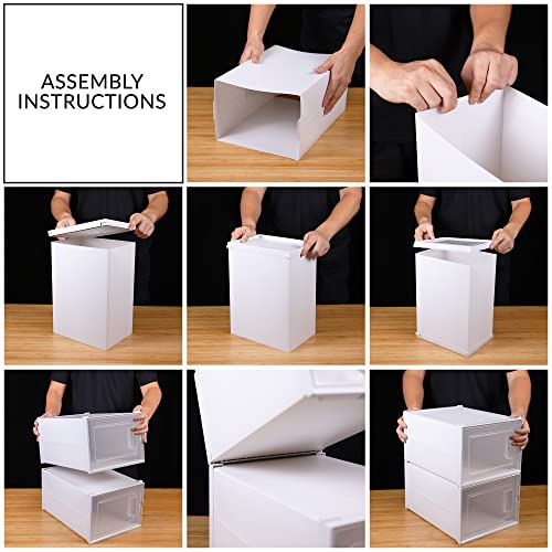 East Loft Extra Large Plastic Shoe Box Storage Organizer Stackable