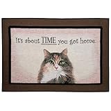 WHAT ON EARTH Funny Doormat - It's About Time You Got Home Cat Rug