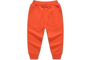HAXICO Unisex Kids Solid Cotton Elastic Waist Winter Pants Toddler Baby Bottoms Active Sweatpants
