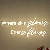 Where Skin Glows Energy Flows Neon Sign, Spa Wall Decal, Esthetician Decor, Medspa Décor,Beauty Salon Decor, Spa Salon Sign Size:20inch