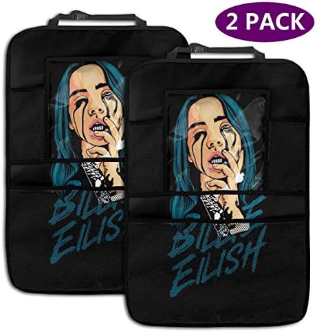 車用シートバックポケット 車用ポケット キックガード ビリー アイリッシュ 車の後部座席収納 車の収納ポケット 2個セット 蹴り防止 大容量 旅行用アクセサリー 汚れ防止 春の新作シューズ満載 後部座席ポケット 多機能くるま用品