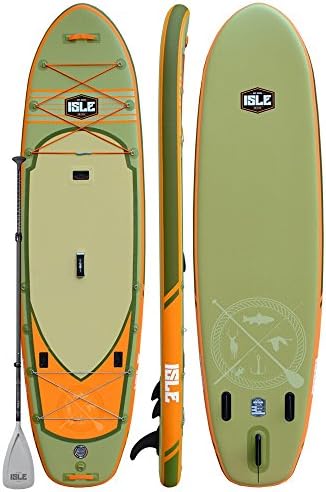 ISLE 11'6" Sportsman | Inflatable Fishing Paddle Board Package | Includes Adjustable Travel Paddle, Center Fin, Carrying Bag, Pump
