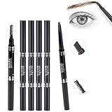 CCbeauty Waterproof Eyebrow Pencil with Brush Twin Head Rotating Pencil 5 Colors