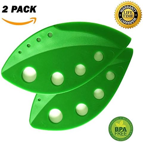 Greentor Herb Stripper Tool - Loose Leafs for Kale, Chard, Collard, Rosemary, Taragon, Thyme with Plastic Edge Shear Knife , BPA-FREE (2-Pack) (Green)