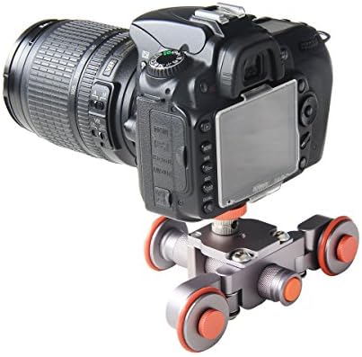 Fuluntech Flexible Electric dolly 3-Wheel Pulley Car Rail Rolling Track Slider Skater for iPhone Sony DSLR Camera Camcorder Smartphone(Camera not include)