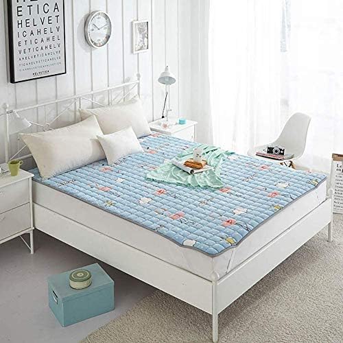 LINLIN Non-slip Mattress Can Be Machine-washed Folding Tatami Special Plate Flower Thickened Quilted Floor Mat,Blue,120 * 200CM