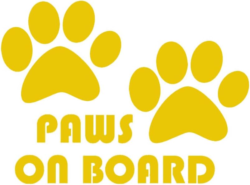 YSHtanj Car Sticker External Decoration Car Sticker Paws On Board Dog Footprint Car Body Window Sticker Reflective Decals Decor - Yellow