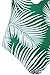 SEASELFIE Women's Palm Leaves Print Deep V Neck High Waisted Cross One-Piece Swimsuit Beach Swimwear