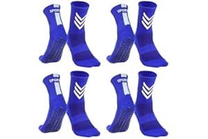 Barrlves 2/4 Pairs Kids Youth Soccer Socks Grip Non Slip Football Baseball Soccer Socks for Boys Girls 6-12 Years Old