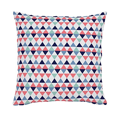 Carousel-Designs-Coral-and-Mint-Triangles-Throw-Pillow