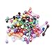 100Pcs 14G Tongue Rings Assorted Surgical Stainless Steel Barbells Body Piercing Jewelry