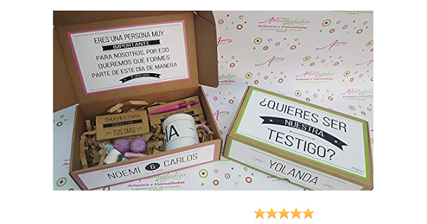 SUPER CAJA REGALO ¿QUIERES SER NUESTRA TESTIGO? : Amazon.es: Productos  Handmade