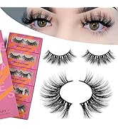 Derun 5 Pairs 18MM 3D Mink Lashes Packs Criss-cross Fluffy Eyelashes Natural Look Thick Volume So...