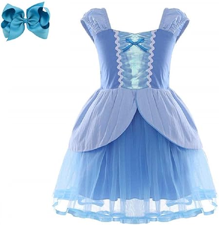 Amazon Misoamiso 子供 プリンセスドレス キッズ コスチューム ラプンツェル シンデレラ ワンピース ハロウィン クリスマス コスプレ衣装 ヘアクリップ付き シンデレラ風 110 キッズコスチューム おもちゃ