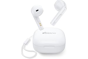 DBSONO Wireless Earbuds Bluetooth V5.3 Headphones 25H Playtime Waterproof Ear Buds with Mic Lightweight in Ear Earphones for Android/iOS Phone, Birthday White Elephant Stocking Stuffers for Women Men Adults