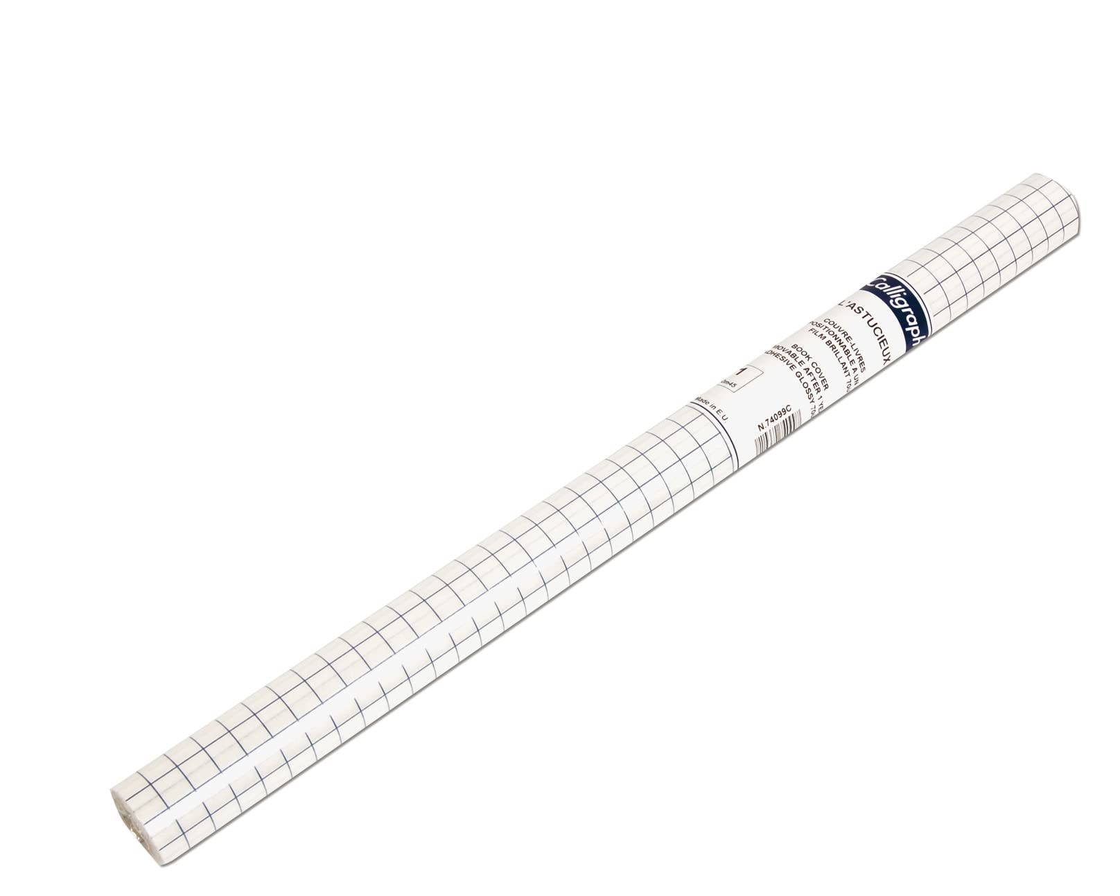 Clairefontaine 74099C A Roll of Removable Adhesive Book Covers - Dimensions: 2x0.45 m in Polypro 80 μ Adhesive - Transparent Glossy - Manufactured in France