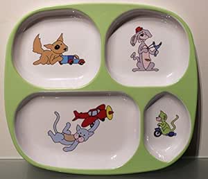 Rice - Plato de melamina para niños, diseño de cómic: Amazon.es: Hogar