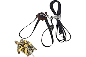 CYHAEN Tortoise Leash，Adjustable Control Rope Turtle Leash and Harness Pet Walking Rope for Small Medium and Large Turtle Pets Outdoor Walking Training Supplies，Black L