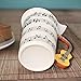 Giftgarden 13.5 oz White Coffee Mug with Lid Ceramic Cup 3D Guitar Music Notes Style for Water Milk Tea Drink 400ML Mugs Mothers Day Gift