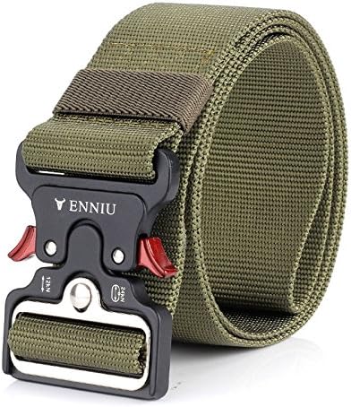 YAMATE Men’s Tactical Belt, Military Combat Army Style Equipment Adjustable Heavy Duty Nylon Waist Belt with Quick-Release Wear-resistant Metal Cobra Buckle for Men’s Outdoor Training Activities