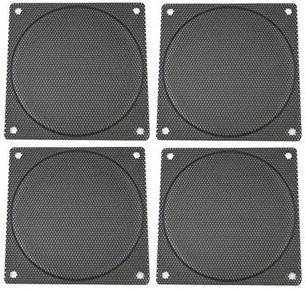 120mm Black Steel Computer Case Fan Mesh Grill/Guard/Filter - Small Hole (Set of Four)