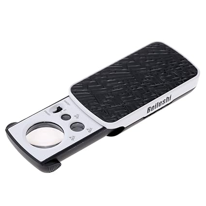 KKmoon Lupe 30 X/60 X/90 X Multifunktionale tragbare?Hohe Vergrößerung/mit 2 LED Lichter/1 UV Geld Detektor Schmuckwerkzeug?