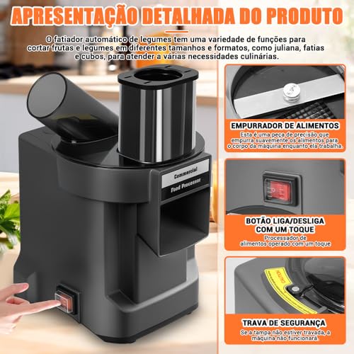 Cortador de Legumes Eletrico, Ralador de Legumes Eletrico 110V