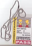 Bart Simpson Permanent Detention Pass Badge / Fake I.d. Identification for the Simpsons Fans