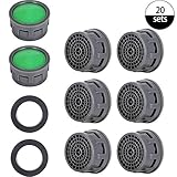 20 Sets Faucet Aerator with Gasket 2.2 GPM Sink Aerator Faucet Replacement Parts for Bathroom or Kitchen