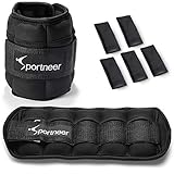 Sportneer Ankle Weights, Adjustable Weights Wrist Weight Straps for Fitness, Walking, Jogging, Workout | 0.5-3.5 lbs Per Ankle, 2 Pack 1-7 lbs