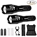 LED Tactical Flashlight Bundle - EliteMax 2 Super Bright Flashlights, High Power Lumens, Adjustable Zoom, 5 Brightness Modes with Strobe, Battery Holders, Bike Mount Holder, Belt Holster