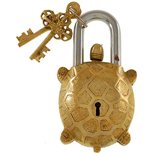 Brass Tortoise Trick Puzzle Padlock