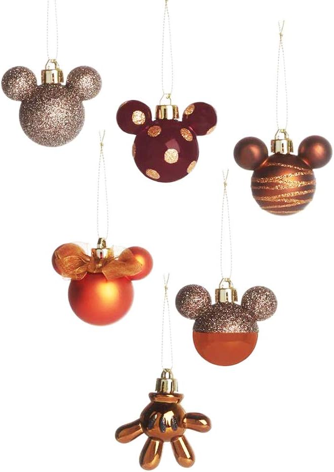 Licensed Mickey Mouse Christmas Decorations Collection (Bronze, 6)
