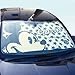 Mickey Mouse Classic Face with Script and Blue Stars Disney Car Truck SUV Front Windshield Sunshade - Accordion Style