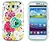 DandyCase 2in1 Hybrid High Impact Hard Pink Floral Pattern + Mint Green Silicone Case Cover for Samsung Galaxy S3 i9300 + DandyCase Screen Cleaner