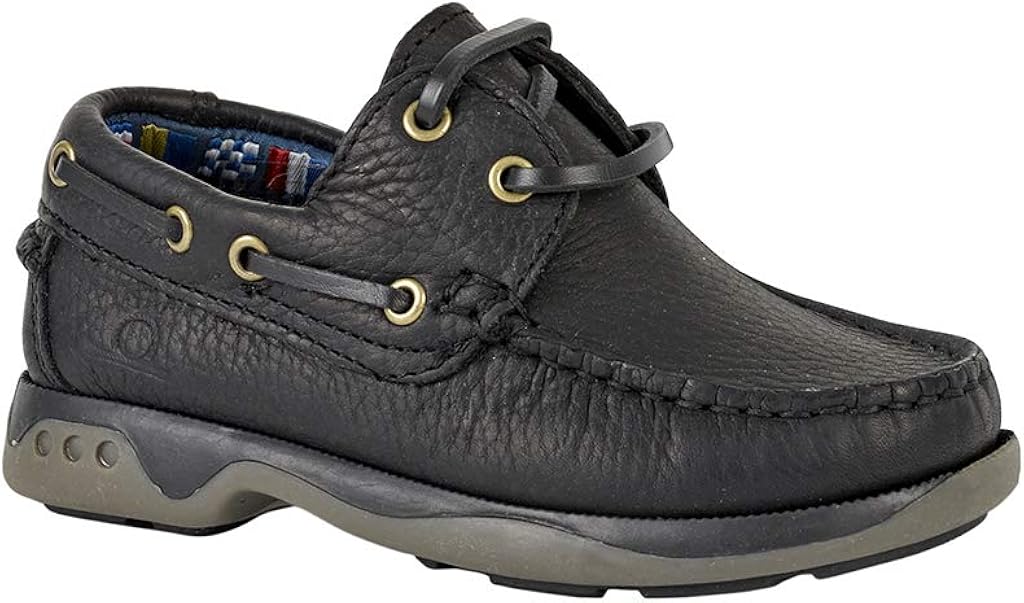 kids black boat shoes