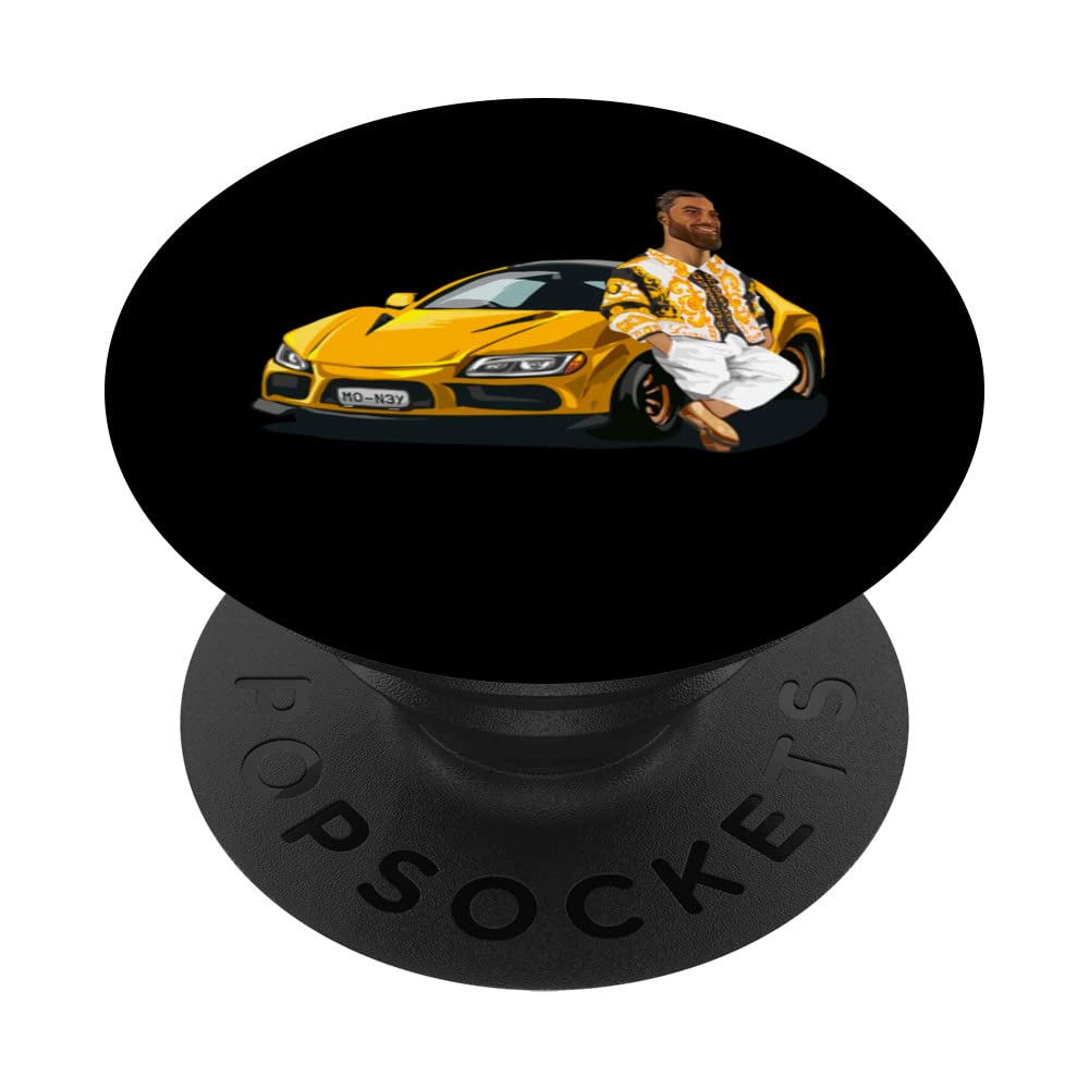Gigachad Meme Giga Chad Luxary Car Sports Car Alpha Male PopSockets Swappable PopGrip